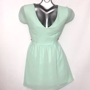 FOREVER 21 sheer dress cap sleeve v neck mini